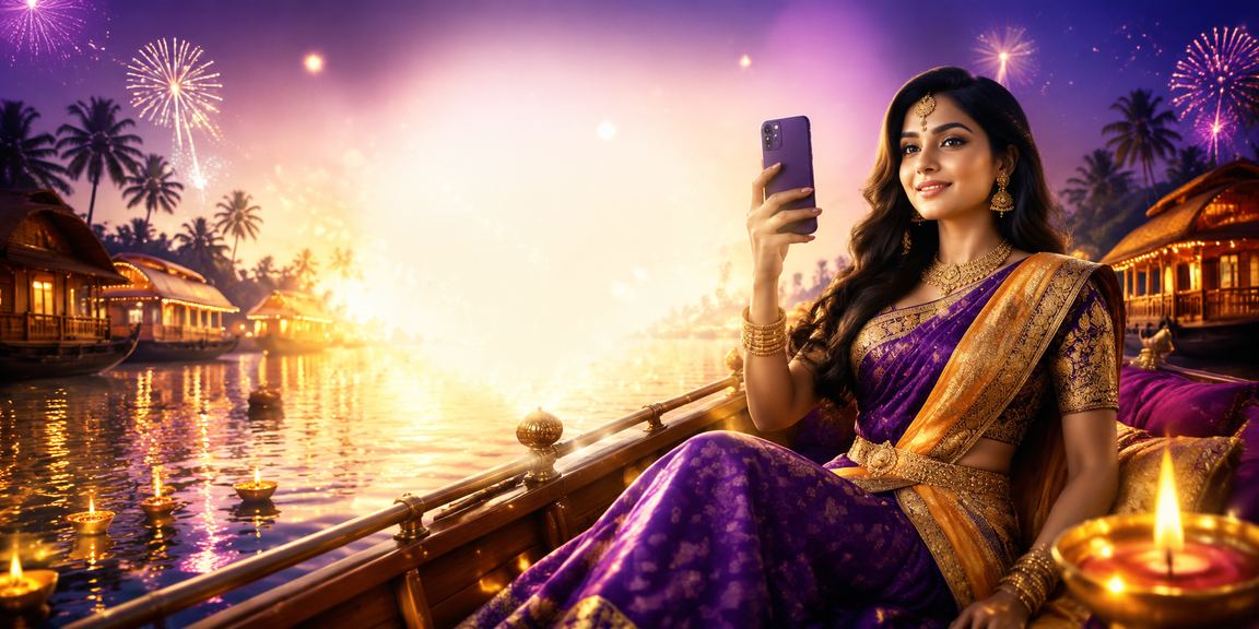Mobile Aviator game played during Kerala festival on smartphone